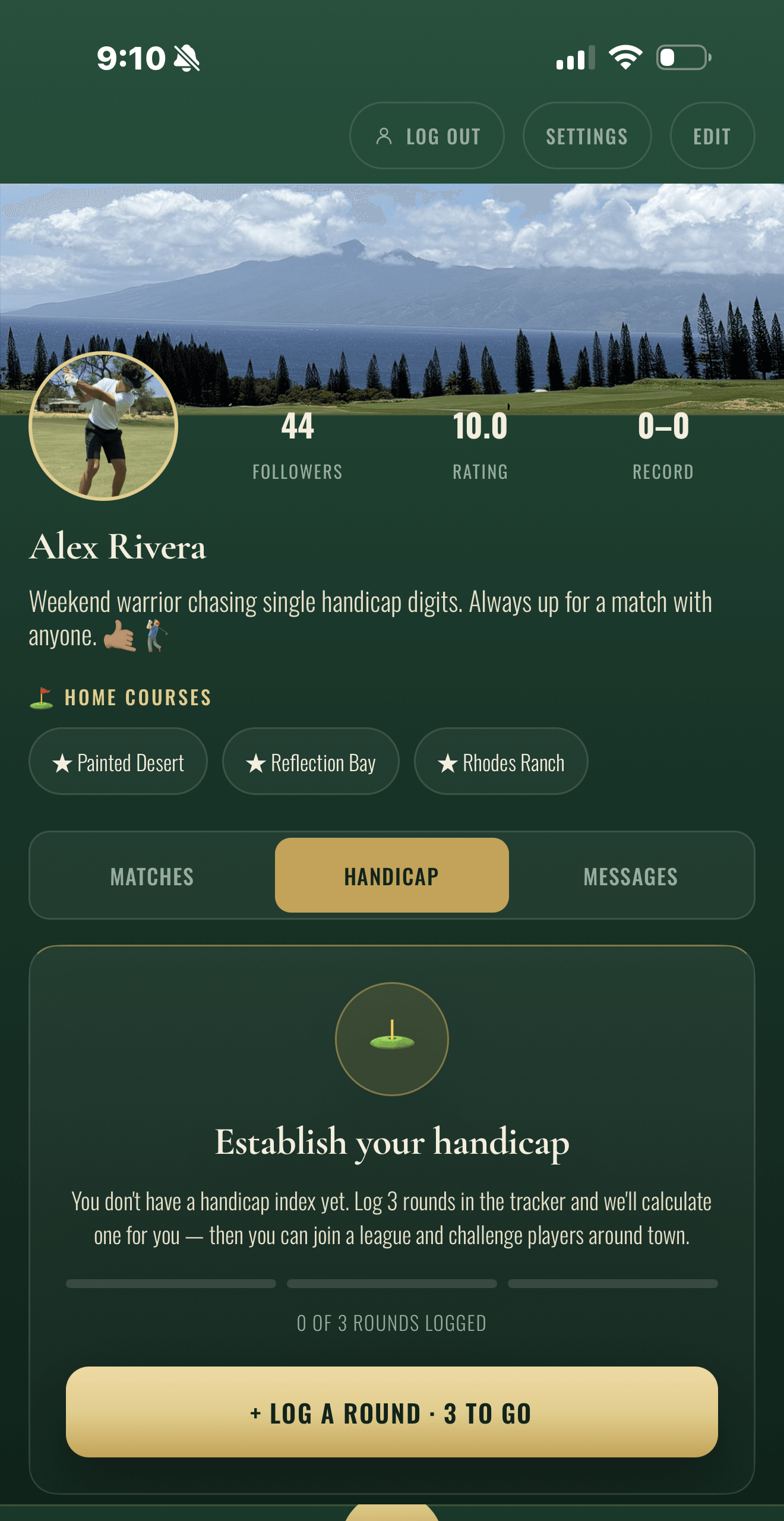 The Golfers App — handicap tracker